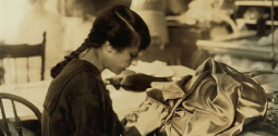 Dressmaker Angelina Guinzali in Boston, Massachusetts