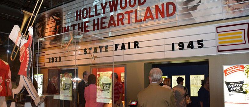 Hollywood in the Heartland exhibit resembling old theatre marque