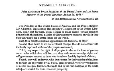 Text of a declaration made by President Roosevelt and Prime Minister Churchill.