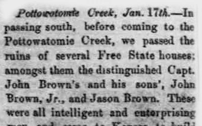 Article about the honorable nature of John Brown and his sons