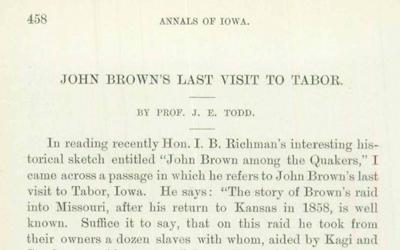 A recollection of John Brown's last visit to Tabor, Iowa. 