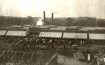 This photograph is of Monroe Mercantile, the Consolidation Coal Company’s company store in Buxton, Iowa, at its grand opening following a rebuild after the first store was destroyed by fire. The photo is from 1911.