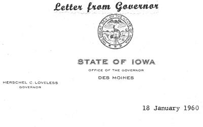 In this letter, Governor Loveless thanks Mr. Lee Norris for his involvement in the hog lift.