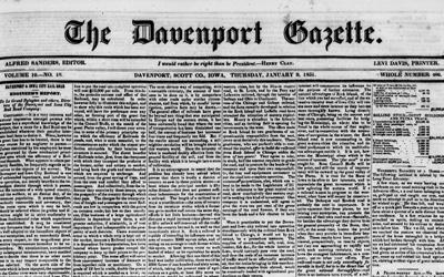 "Engineer's Report" in The Davenport Gazette, January 9, 1851