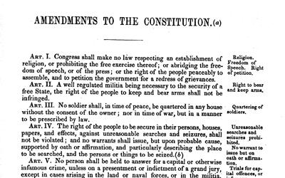 Bill of Rights in the U.S. Constitution, September 25, 1789