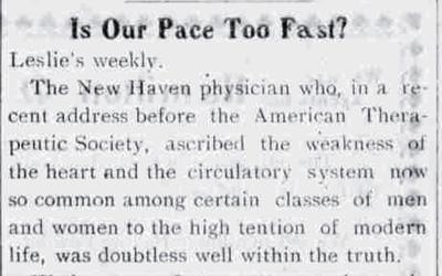 "Is Our Pace Too Fast?" June 18, 1903