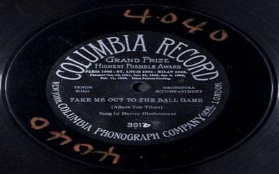 The recording of the song “Take Me Out to the Ball Game” from 1908 includes two verses as well as the well-known chorus.