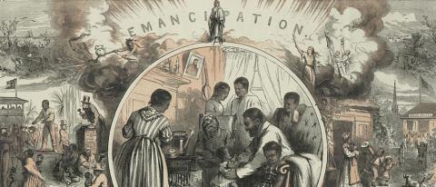 Lincoln and Emancipation Print by Thomas Nast