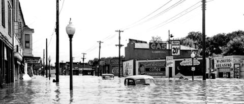 Flooded Street in Ottumwa, Iowa;  June, 1947