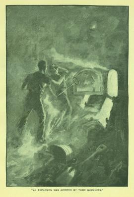Robert Penn and Philip B. Keefer extinguishing the 1898 boiler fire