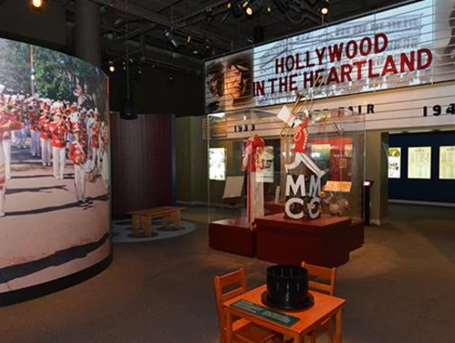 A wide shot of the Hollywood in the Heartland exhibit