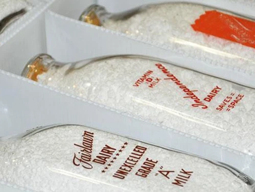 Old-fashioned milk bottles