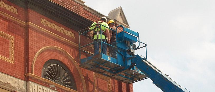 Historic preservation work on Iowa building