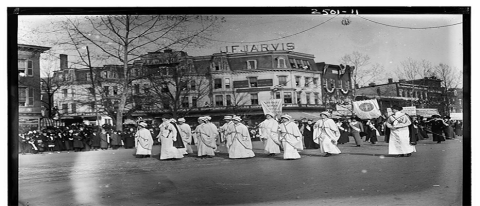 In the early 20th Century, women marched in parades to gain support for a suffrage amendment to the Constitution.