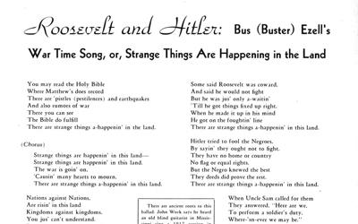 "Roosevelt and Hitler" War-Time Song