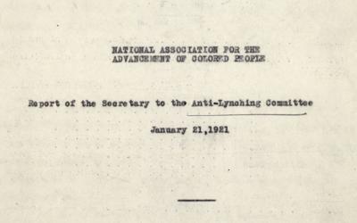 Anti-Lynching Committee Report, January 21, 1912