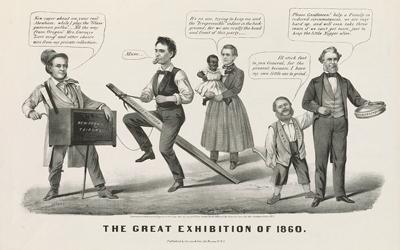 Political cartoon published before Lincoln’s election in 1860.