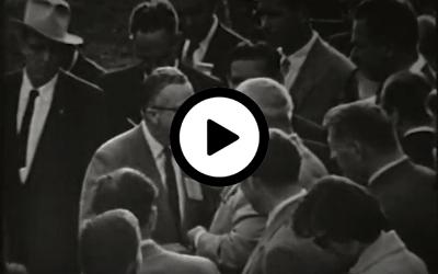 This film shows the news footage of Soviet Premier Nikita Khrushchev's visit to Iowa in 1959.