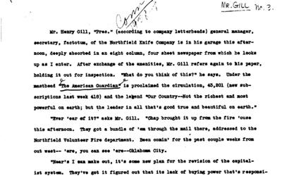 Transcript of an interview conducted during the New Deal.