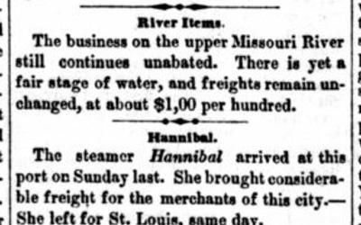 "River Items" Newspaper Article about Council Bluffs, Iowa, June 6, 1857