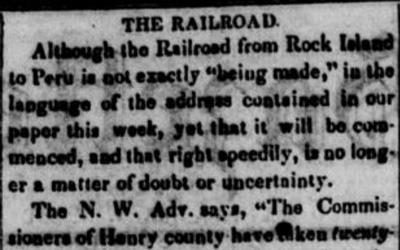 "The Railroad" Newspaper Article, December 20, 1849