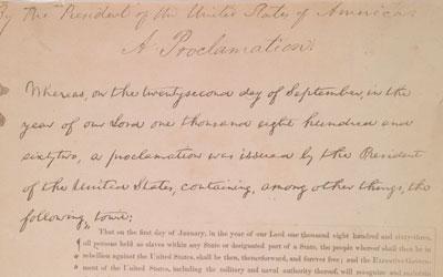 Final Draft of the Emancipation Proclamation, January 1, 1863
