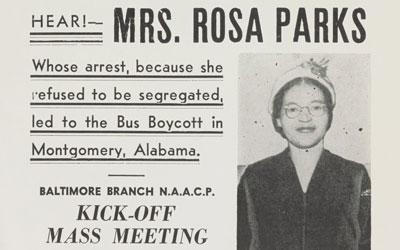Rosa Parks Meeting Poster, between 1956 and 1959