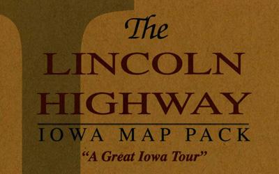 A map pack that outlines an Iowa tour of the Lincoln Highway.  