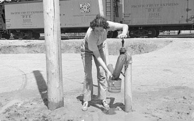 Water Faucet by the Packing Sheds in Edison, California, April 1938