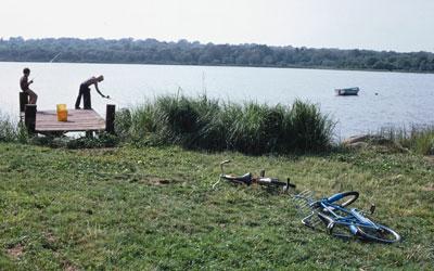 Hoey Children Fishing in Rhode Island along Bonnet Shores, August 20, 1979
