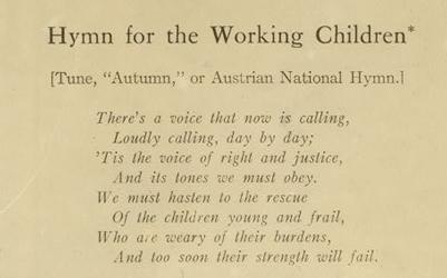 "Hymn for the Working Children," ca. 1913