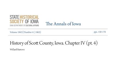 The history of agricultural fairs in Scott County was published in 1863.