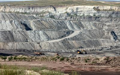 View into the Eagle Butte coal mine in Gillette, in Wyoming's Powder River Basin
