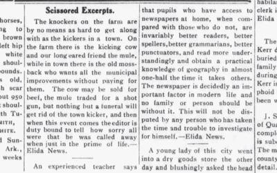 "Experienced Teacher" and "Newspapers" Article, October 12, 1907