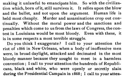 On October 23, 1873, Edward C.  Billings, a northern lawyer who moved to New Orleans in 1865, delivered an address in Hatfield, Massachusetts to discuss the current state of Louisiana and the challenges faced by the recently freed enslaved population. 