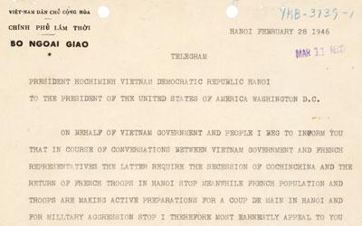 Letter from Ho Chi Minh to U.S. President Harry Truman, February 28, 1946
