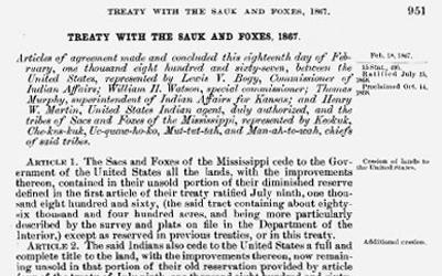Sac and Fox Treaty in 1867