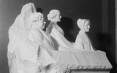 This monument features prominent leaders of the women’s suffrage movement. 