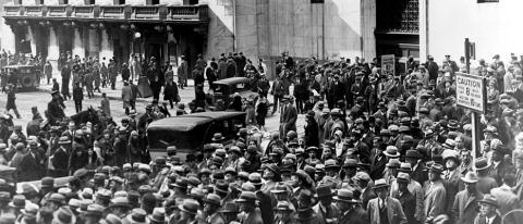 Crowds Outside New York Stock Exchange, 1929