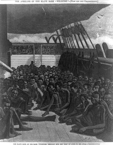 The slave deck of the ship "Wildfire."