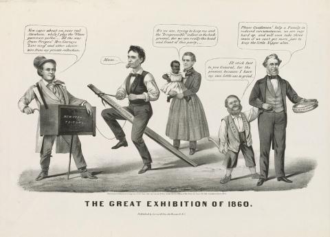 Political cartoon published before Lincoln’s election in 1860.