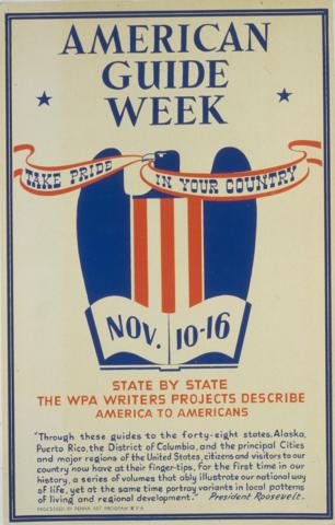 A poster for the work of the Federal Writers Project.  