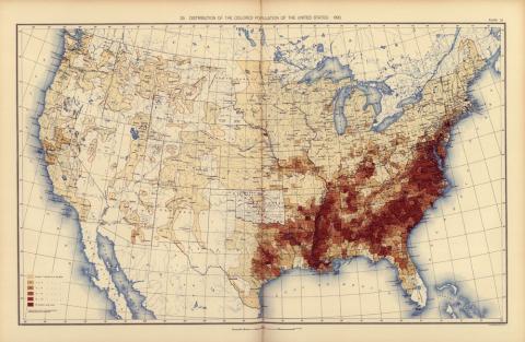 A statistical atlas of the United States that is based on the results of the 11th census, completed in 1890, shows the distribution of the colored population of the country. As can be seen in the distribution map, members of the targeted population predominantly resided in the southeast. 