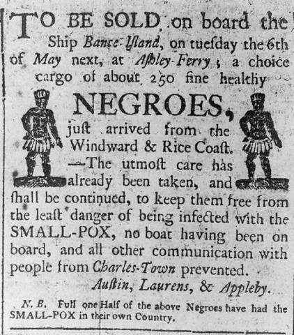 Advertisement for Sale of "Negroes"