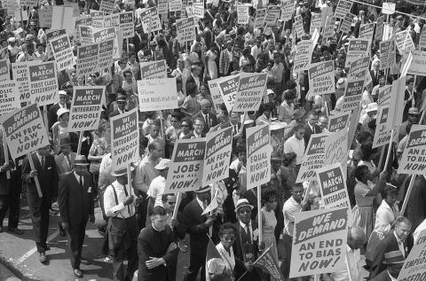 Demonstrators during the March on Washington, D.C., August 28, 1963