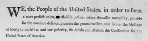 Preamble to the U.S. Constitution, September 1787