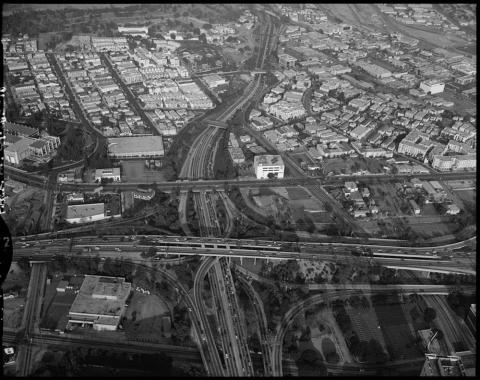 Aerial View of Four Level Interchange in Los Angeles, California