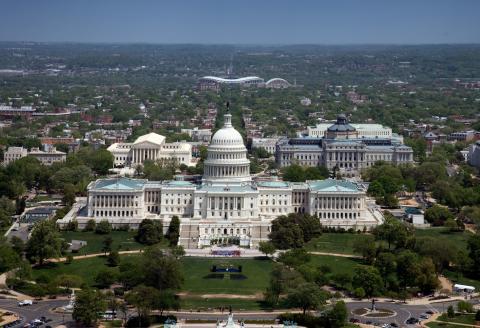 Aerial View of the U.S. Capitol in Washington, D.C.