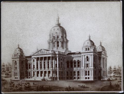 Architect's Drawing of the Iowa State Capitol, ca. 1880