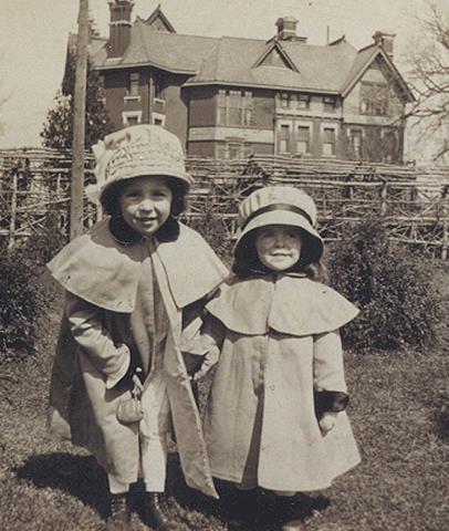 Ellen and Barbara Douglas in Front of Brucemore Mansion, Date Unknown